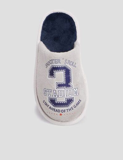 Chaussons mules gris gar&ccedil;on