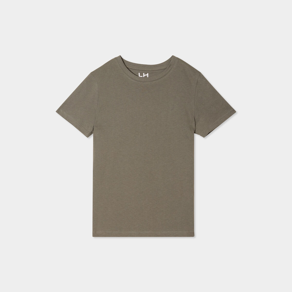 T-shirt en coton manches courtes vert kaki garçon