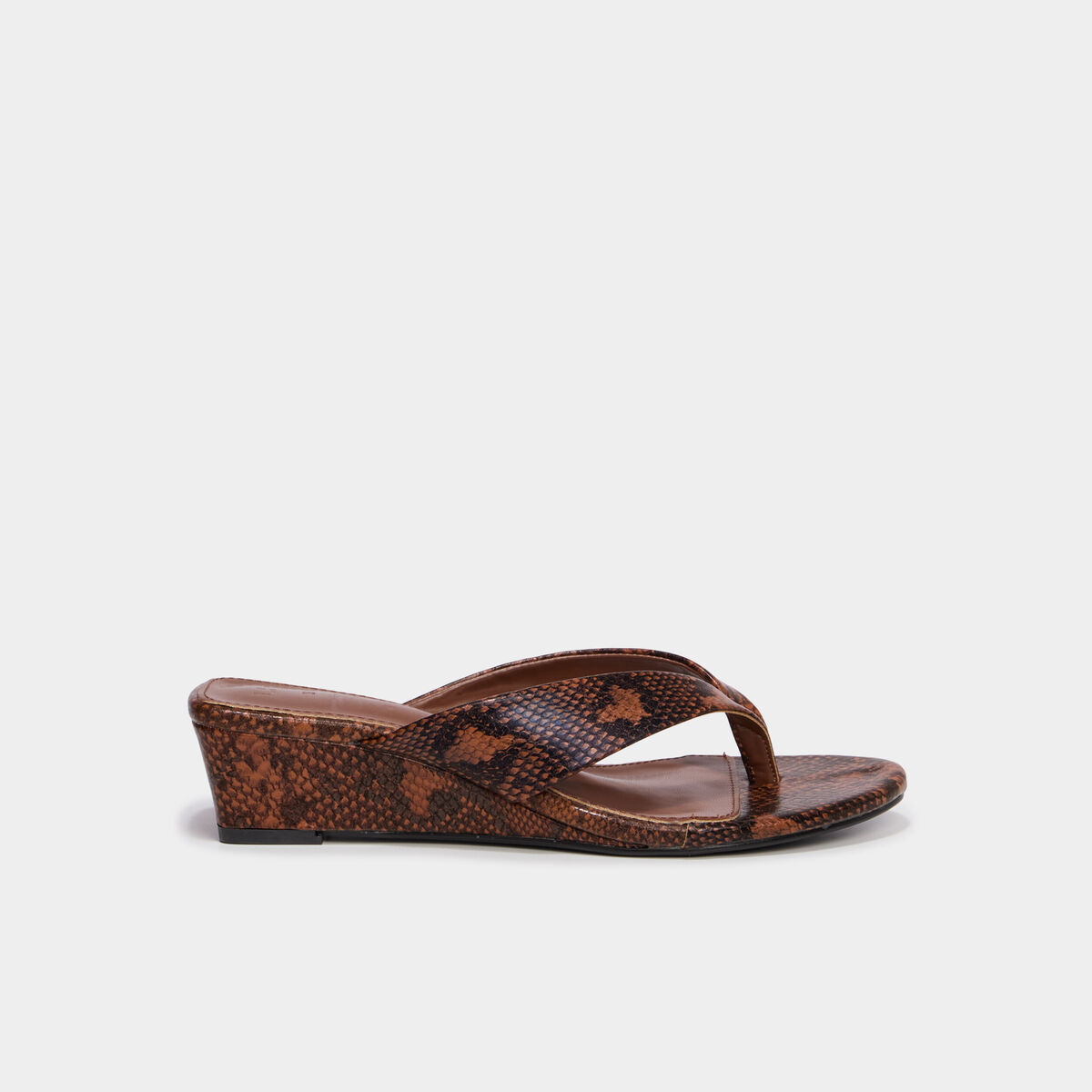 Mules &agrave; talons compens&eacute;s marron femme