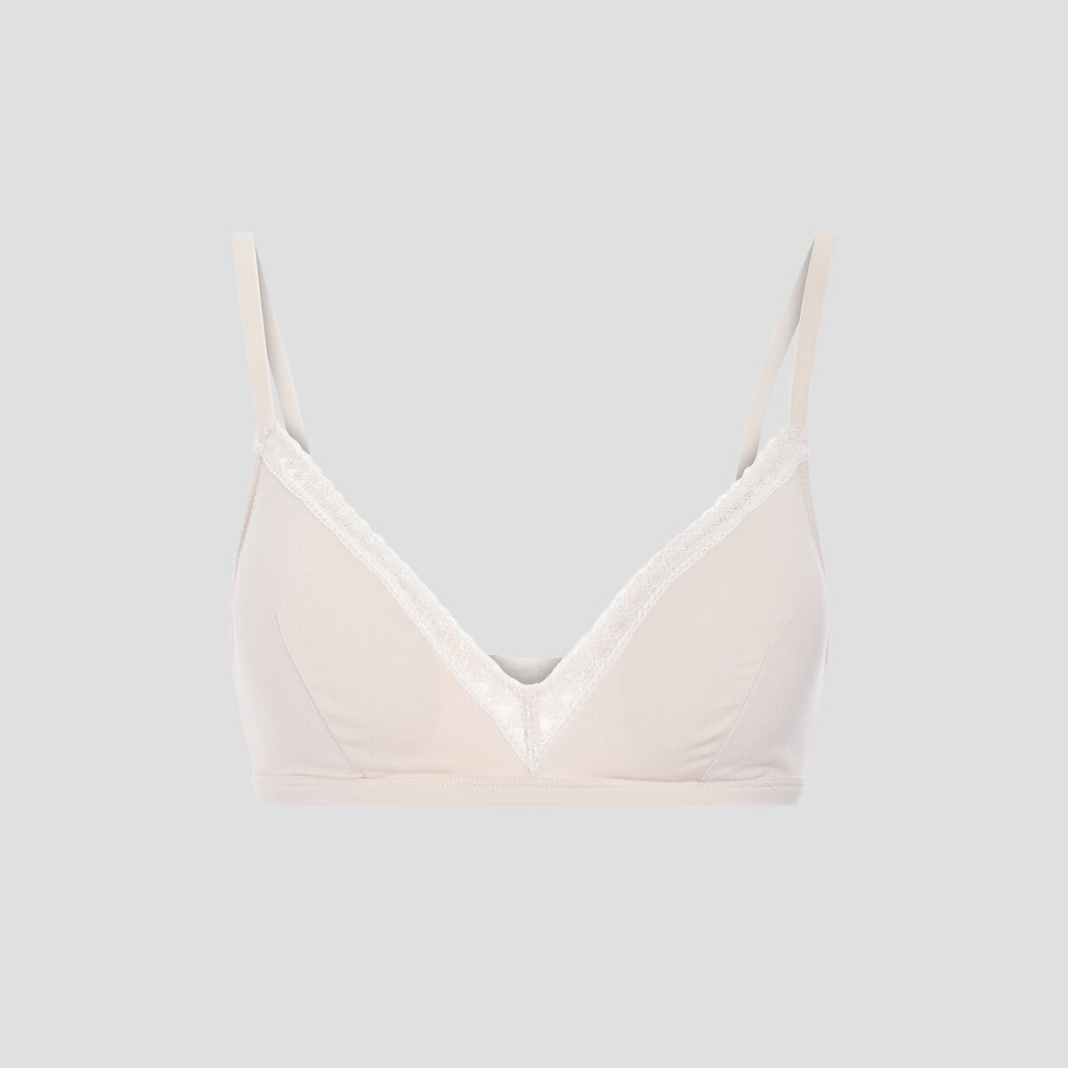 Soutien-gorge triangle coton à coque rose poudrée femme