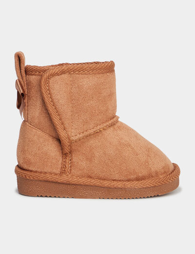 Bottines avec noeuds Creeks camel bébé fille