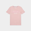 T-shirt oversize col rond coton Creeks rose clair femme