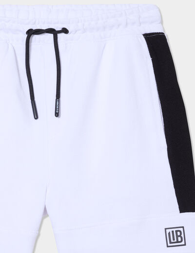 Bermuda de jogging regular coton blanc garçon
