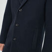 Manteau long droit bleu marine homme