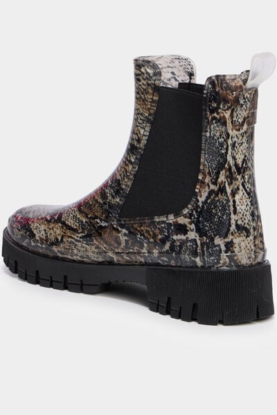 Bottes de pluie crant&eacute;es gris femme