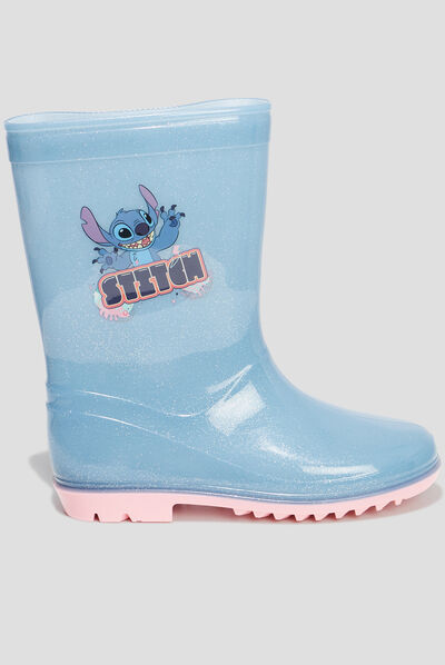 Bottes de pluie à paillettes Stitch bleu fille