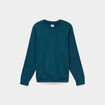 Sweat molleton col rond bleu canard homme