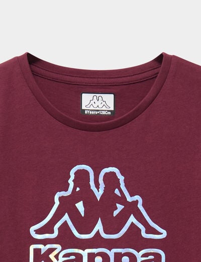 T-shirt manches courtes coton Kappa bordeaux fille