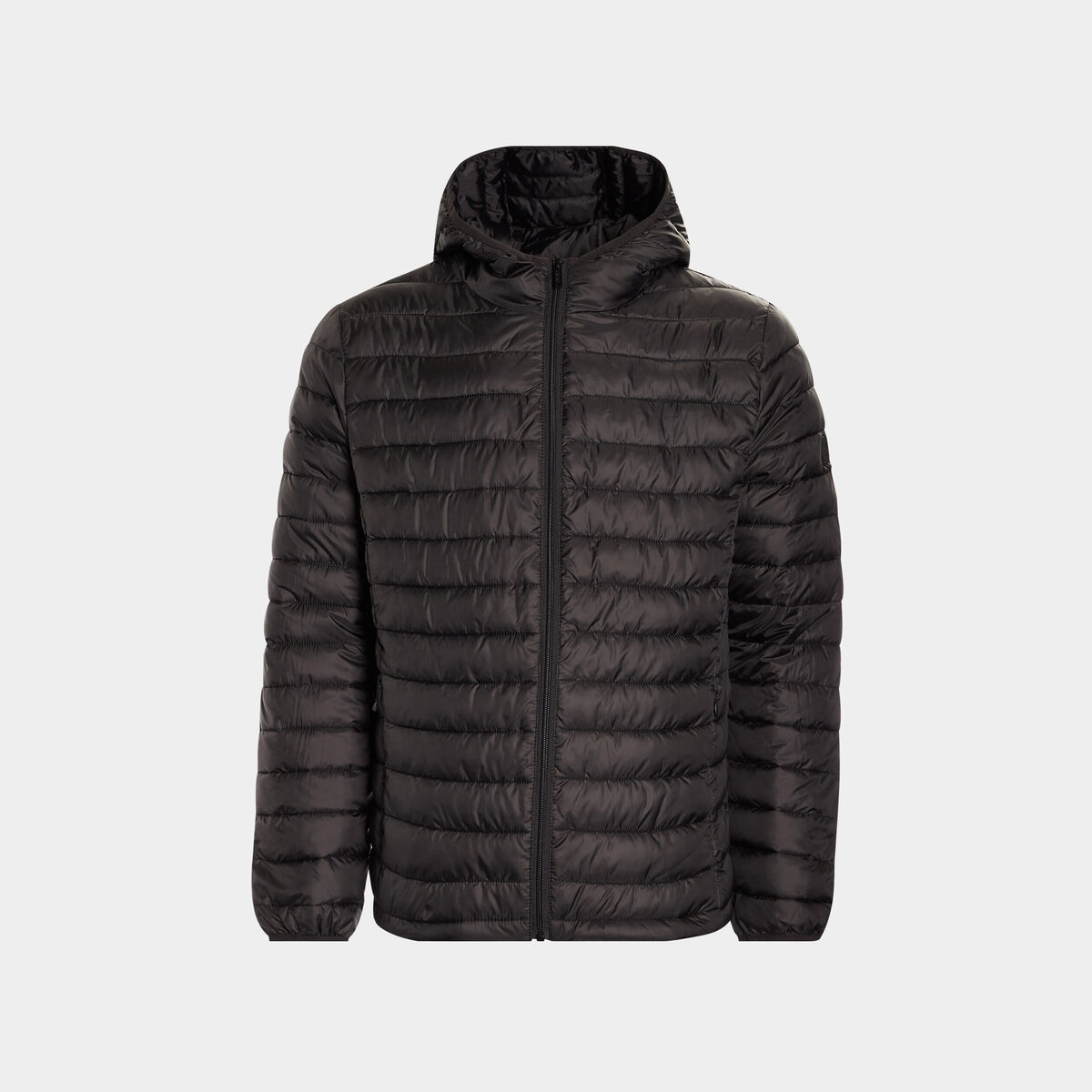 Doudoune l&eacute;g&egrave;re d&eacute;perlante &agrave; capuche noir homme