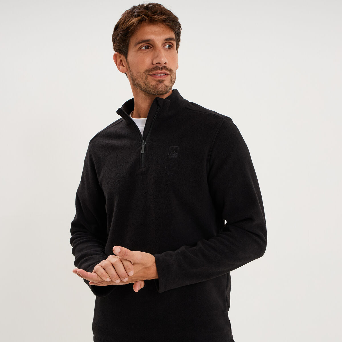 Sweat polaire col camionneur noir homme