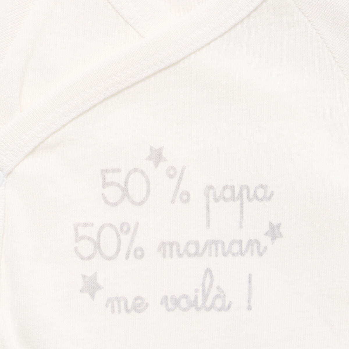 Lot 3 bodies crois&eacute;s coton effet velours blanc b&eacute;b&eacute;