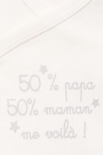 Lot 3 bodies crois&eacute;s coton effet velours blanc b&eacute;b&eacute;