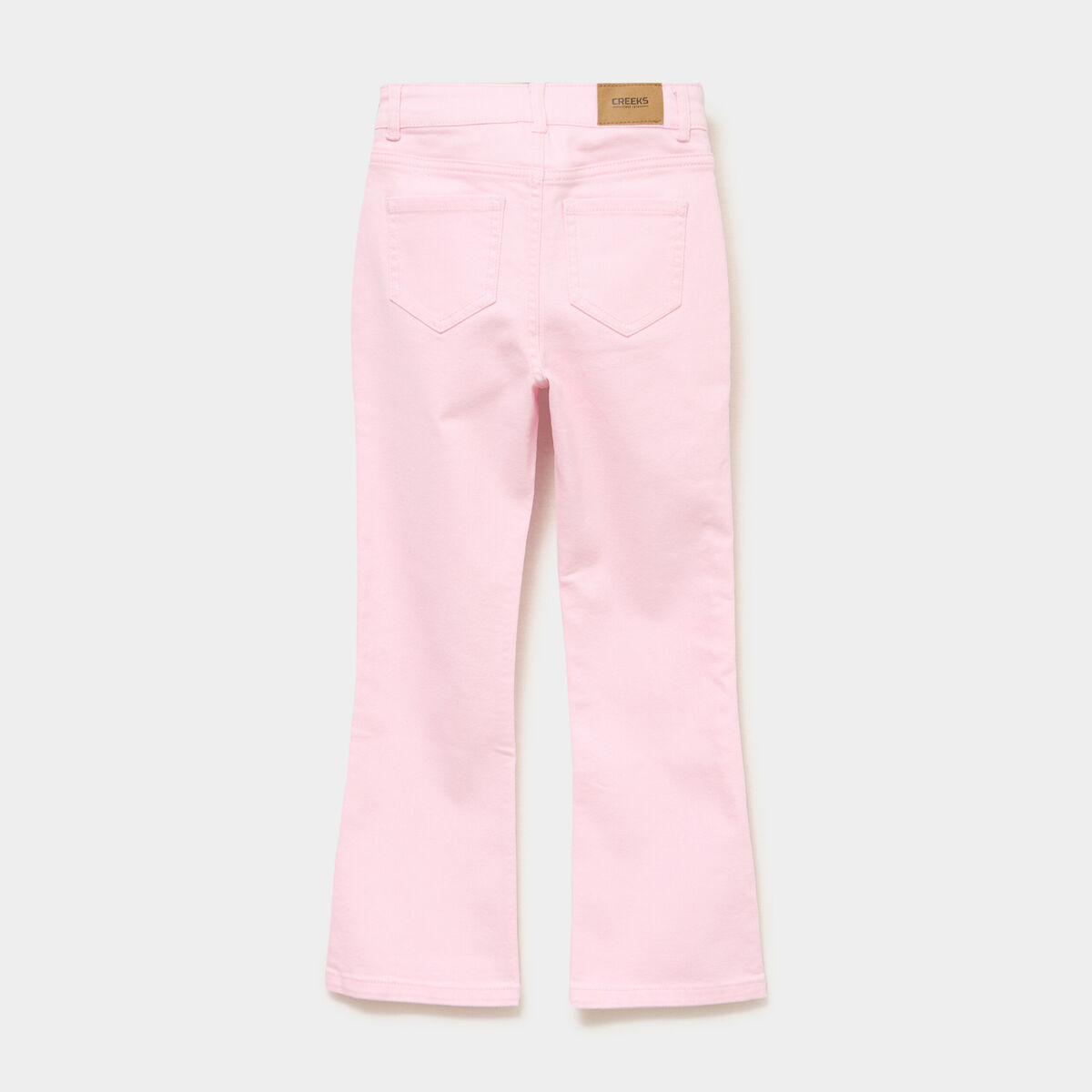 Pantalon bootcut twill 4 poches rose clair fille