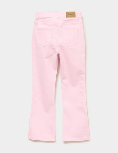 Pantalon bootcut twill 4 poches rose clair fille
