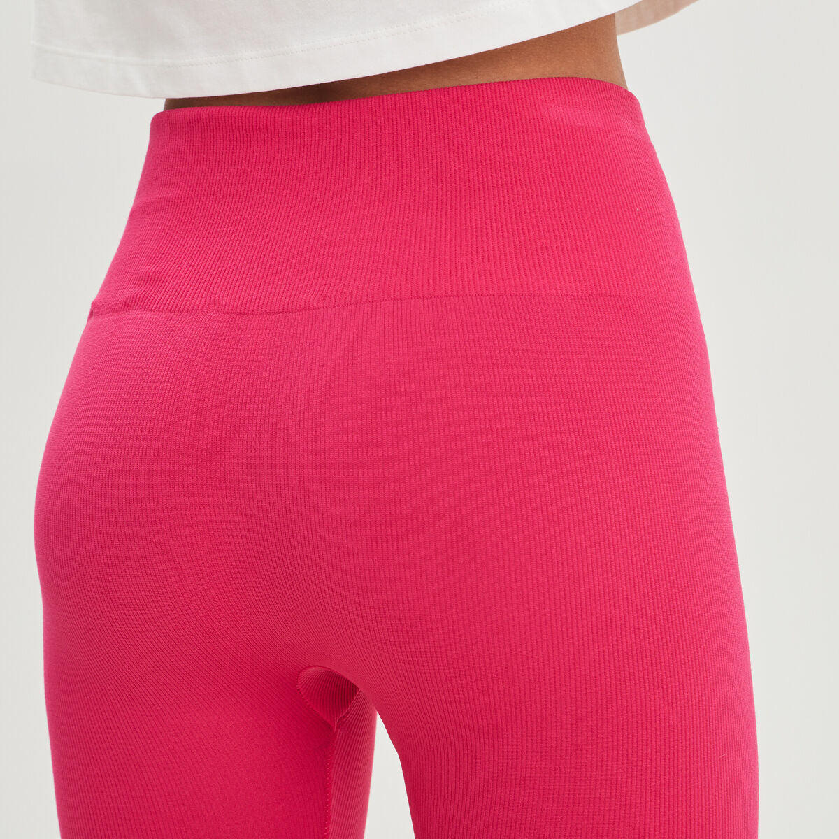 Legging cycliste taille haute rose vif femme