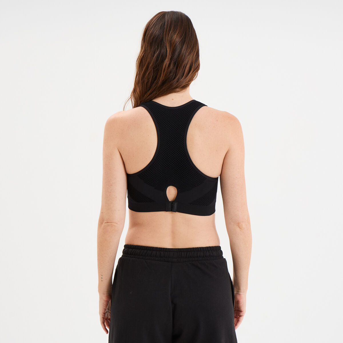 Brassière sport microfibre dos nageur noir femme