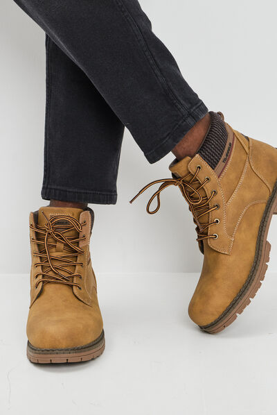 Bottines Trappeur jaune homme