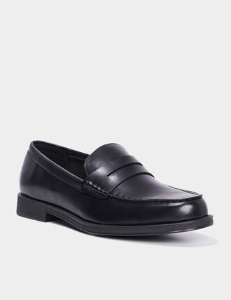 Mocassins &agrave; bout rond noir homme