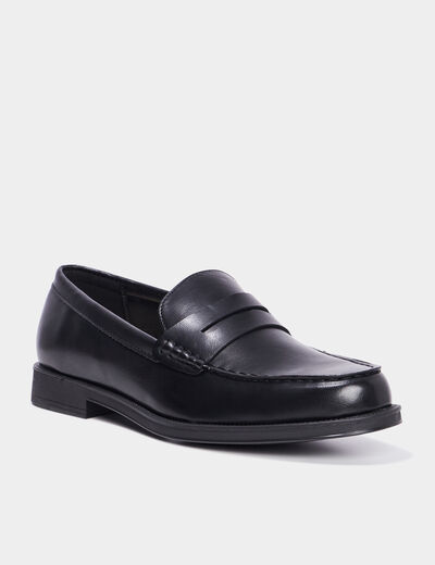 Mocassins à bout rond noir homme
