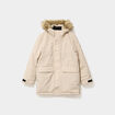 Parka &agrave; capuche fausse fourrure gris argent homme