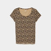 T-shirt coton imprim&eacute; coupe ajust&eacute;e beige femme