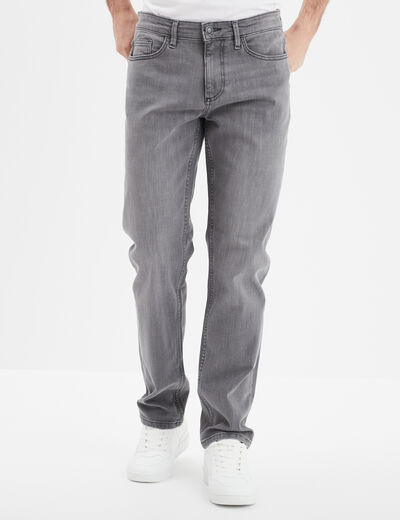 Jeans regular 5 poches denim gris homme