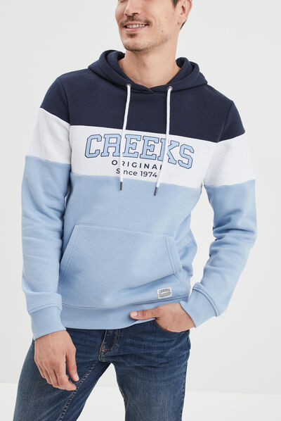 Sweat à capuche hoodie Creeks bleu ciel homme