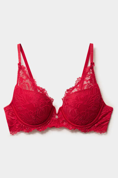 Soutien-gorge foulard padd&eacute; rouge femme
