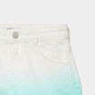 Short droit coton taille ajustable bleu turquoise fille