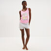 Ensemble pyjama short et d&eacute;bardeur rose femme