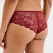 Shorty en dentelle rouge foncé femme