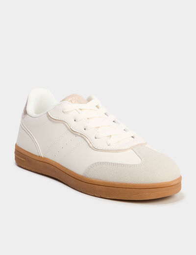 Tennis basses à lacets blanc fille