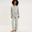 Ensemble pyjama chemise gaze de coton vert clair femme