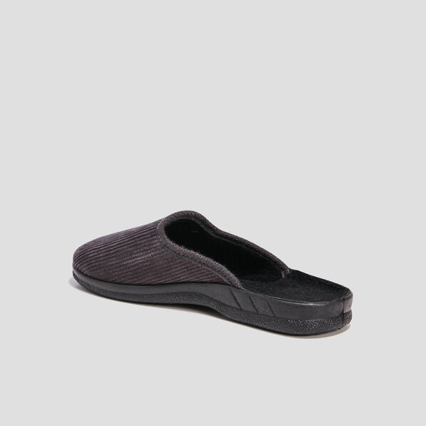 chaussons mules velours gris homme Chaussons mules velours gris homme