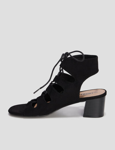 Sandales à talons et lacets Liberto noir femme