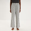 Pantalon de pyjama droit coton noir femme