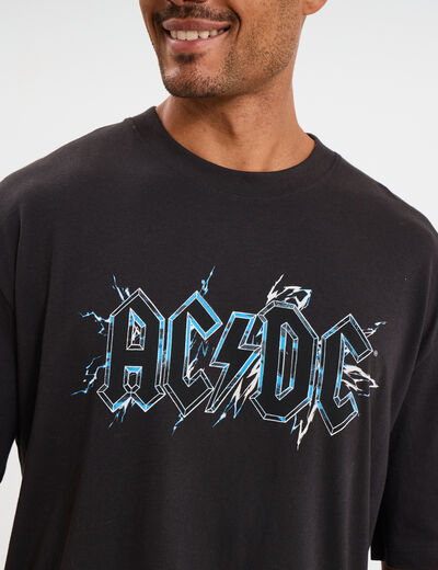 T-shirt manches courtes coton AC/DC gris foncé homme