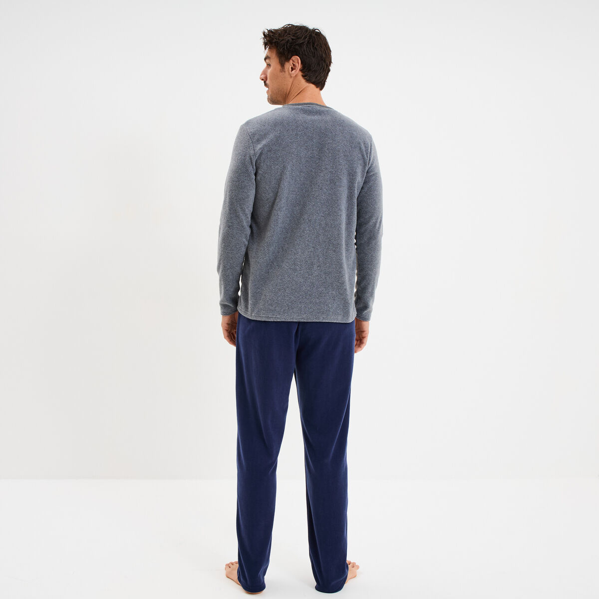 Ensemble pyjama 2 pi&egrave;ces gris clair homme