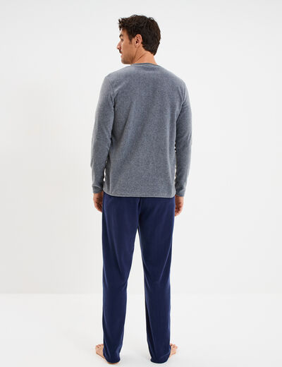 Ensemble pyjama 2 pi&egrave;ces gris clair homme