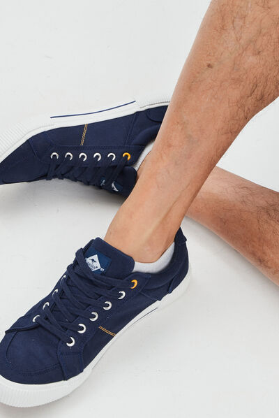 Tennis à lacets bleu marine homme