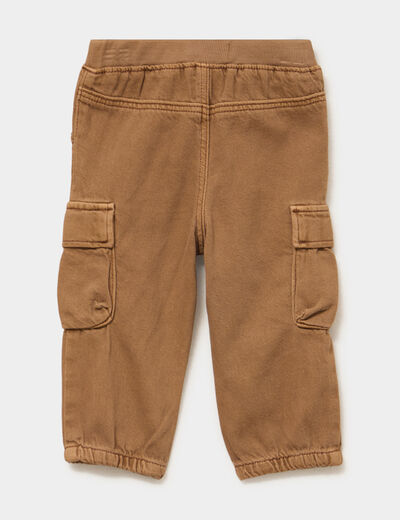 Pantalon cargo coton marron fonc&eacute; b&eacute;b&eacute; gar&ccedil;on