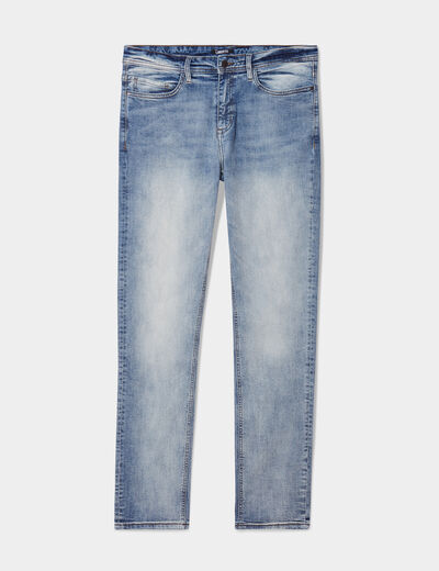 Jeans straight 5 poches Liberto denim bleach homme