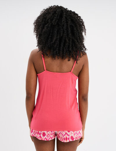 Ensemble pyjama short et débardeur rose femme