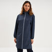 Parka longue imp&eacute;rm&eacute;able coupe-vent gris fonc&eacute; femme