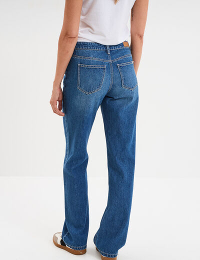 Jeans baggy taille haute coton denim stone femme
