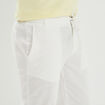 Pantalon chino droit lin m&eacute;lang&eacute; blanc homme