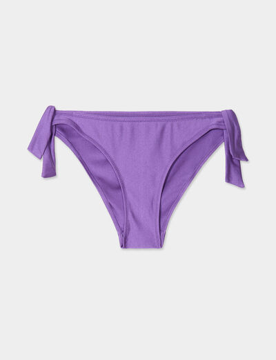 Bas de maillot de bain détails noeuds violet femme