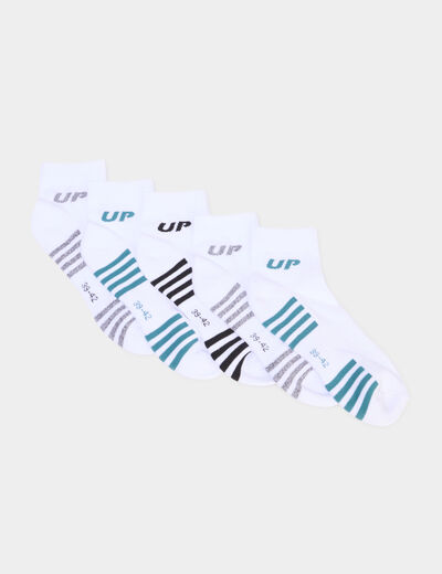 Lot 5 paires socquettes blanc homme
