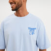 T-shirt coton &eacute;pais manches courtes bleu clair homme