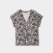 Blouse col en V manches courtes blanc femme grande taille